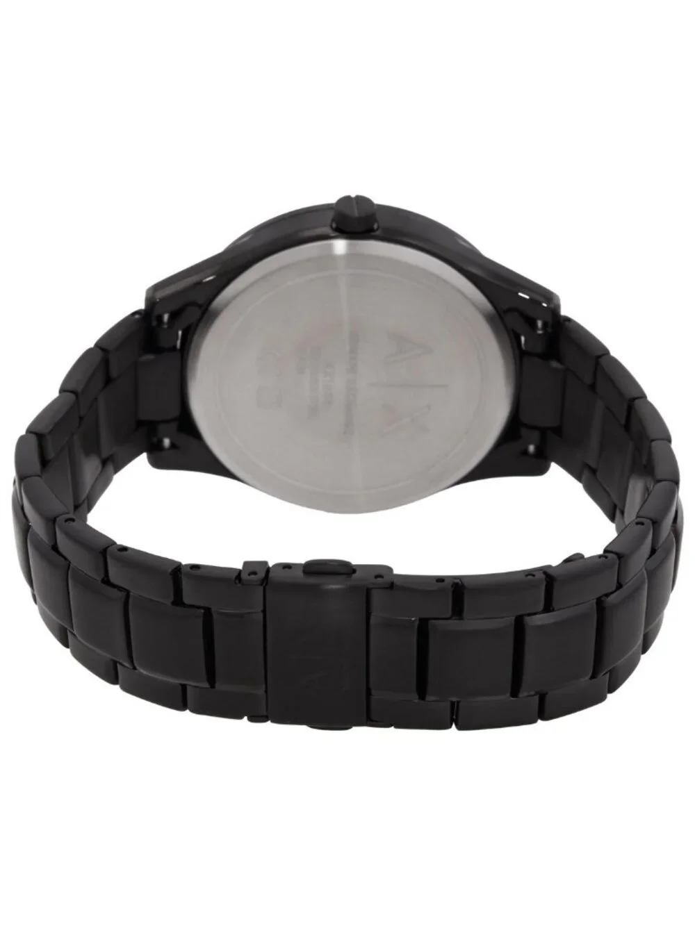 NWT Armani Exchange Quartz Black Dial Men's Watch and Chain Necklace Set